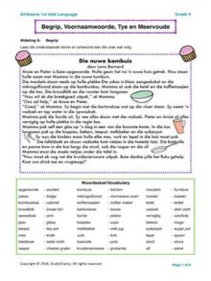 cover image of Grade 4 Afrikaans: Toets Kombuis
